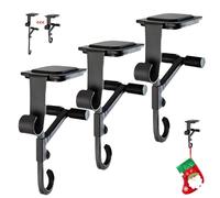 KINDLUME Supporto per Decorazioni Camino Natale, 3 Pezzi Ganci Porta Calze per Camino Regolabile, Gancio per Ghirlande Di Natale 2 In 1 Senza Perforazione, Appendini per Calze Natalizie e Ghirlande (N