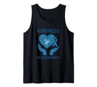 Kindness Is Contagious - Puzzle Blu con Scritta Heart Awareness Canotta