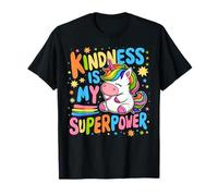Kindness is My Superpower Be Kind Unicorn Anti Bullismo Bambini Maglietta