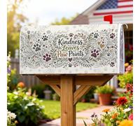 Kindness Leaves Paw Prints - Coperture magnetiche per cassetta postale | Motivi botanici di vite, copertura per cassetta postale, citazione per amanti degli animali, installazione magnetica