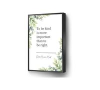 Kindness Over Righteousness Quote Canvas, Plant Motif Art Print for Living Room or Study(Framed,08x12inch(20x30cm))