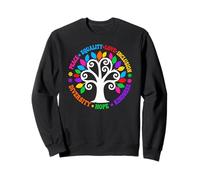 Kindness Peace Equality Love Inclusion Hope Diversity Retro Felpa