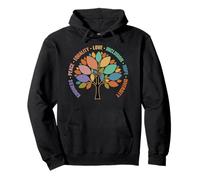 Kindness Peace Equality Love Inclusion Hope Diversity Retro Felpa con Cappuccio