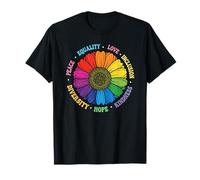 Kindness Peace Equality Love Inclusion Hope Diversity Retro Maglietta