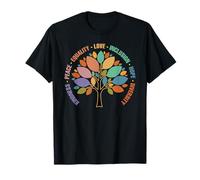 Kindness Peace Equality Love Inclusion Hope Diversity Retro Maglietta
