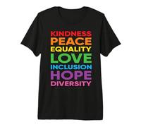 Kindness Peace Equality Love Rainbow Gay LGBT Pride Month Maglietta Premium