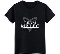 KINDOCH Shadowhunters Team Malec t Shirt Customize Short Sleeve S-XXXL Letters Sunlight Breathable Summer Trend Shirt Black L
