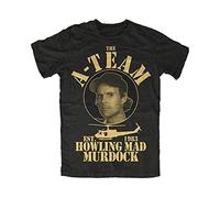 KINDOCH The A-Team Murdock Premium T-Shirt Fun TV Series Film Mr. T. Hannibal Murdock Face Black XL