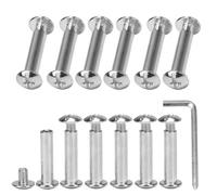 KINDPMA 110 Set M4*20mm Viti di Collegamento con Manicotto (Viti +Dadi a Manica), Phillips Vite per Mobili in Acciaio Inox con Chiave Esagonale per Armadi, Tavole di Legno, Maniglia Della Porta