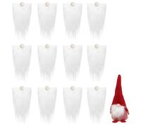 KINDPMA 12PCS Cappello di Babbo Natale Barba da Gnomo Pretagliata per L'Artigianato con 12 Pezzi Palline di Legno Non Finite Gnomo Barba in Pelliccia Sintetica per Fai da Te Fatti A Mano Gnomo
