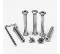 KINDPMA 35 Set M4*30mm Viti di Collegamento con Manicotto (Viti +Dadi a Manica), Vite per Mobili in Acciaio Inox con Chiave Esagonale per Armadi, Tavole di Legno, Maniglia Della Porta