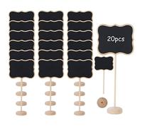 KINDPMA Etichette per alimenti per buffet, 20 pezzi, mini lavagnette con supporto, per tavoli di nozze, mini lavagne con supporto, per compleanni, bar, feste, eventi (9 x 17 cm)