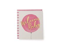 Kindred - Palloncino di benvenuto - Biglietto per bambina, bianco e rosa, 137 mm x 159 mm