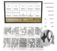 Kindroufly 562 pezzi M2 x 4/6/8/10/12/16/20mm Phillips Pan Head Machine Viti Dadi Rondelle Assortimento Kit Acciaio Inox 304, Filettatura Completamente Macchina