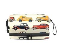 Kinds of Cars - Trousse a doppio strato per cosmetici per donne e ragazze, borsa da viaggio per trucchi e trucchi, pratica borsa organizer con scomparto per pennelli, Multi, 27x15x14 cm/10.6x5.9x5.5