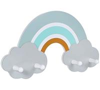 Kindsgut appendiabito da parete in legno per bambini, Appendiabiti per bambini, 4 appendini, per giacche e zaini, multicolore, Finn