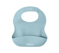 Kindsgut bavaglio in silicone, tovagliolo rigido con tasca raccoglicibo per neonati e bambini, colori tenui e moderni, senza BPA, granello, acquamarino