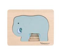 Kindsgut Puzzle animali in legno e gioco motorio, elefante, 5 pezzi | Giocattolo educativo in legno per neonati e bambini, puzzle a strati per motricità fine, coordinazione e viaggi