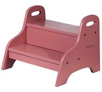 Kindsgut Sgabello Bambini Bagno, Scaletta in MDF 2 Gradini, rosa antico
