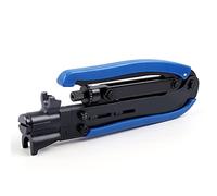KINEE Findway RG59 RG6 RG11 - Connettore F per cavo a compressione, in plastica blu e nera, regolabile, struttura in acciaio temprato con finitura in ossido nero