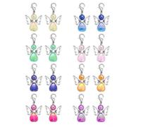 Kinesgsg 16Pezzi Battesimo Angelo Custode Ciondoli, 3.2X1.8X0.4cm, 8 Colori | Portachiavi Angelo Custode, Battesimo Portachiavi Ciondolo Angioletto, per Baby Shower, Natale, Regali di Commiato