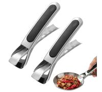 Kinesgsg 2 Pezzi Pinze per Friggitrice ad Aria, Pinze per Friggitrice Aria Calda Materiale in Acciaio Inossidabile, Pinza per Teglie con Manico Curvo, Pinzes da Cucina Antiscivolo Forno, Padella
