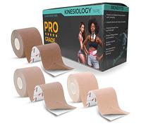 Kinesio Tape professionale. Cerotto a nastro per taping kinesiologico adesivo impermeabile. Ottima benda elastica per tutore ginocchio e articolazioni. Ottimo nastro adesivo seno. (3 Roll, Pelle All)