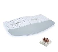 KINESIS mWave Tastiera Ergonomica per Mac (Bianco) | Interruttori Meccanici | Bluetooth e USB | Programmabile | Retroilluminato | MacOS Modificatori e tasti di scelta rapida