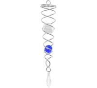 Kinetic Art Crystal Twist - Campanello a vento in metallo - gioco da appendere 3D facile da ruotare - cristallo Twist in acciaio inox e sfera di vetro con sospensione, resistente alle intemperie