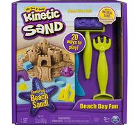 Kinetic Sand, Beach Day Fun Playset with Castle Molds, Tools, And 12 oz. of for Ages 3 And Up