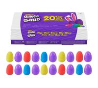 Kinetic Sand, confezione da 20 uova con sabbia da gioco rossa, gialla e blu, sacchetti regalo, giocattoli sensoriali per bambini