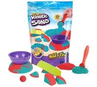 Kinetic Sand, Mould N' Flow 24 Oz Sand in 2 Colours Red and Green 3 Tools for Mo