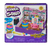 Kinetic sand rainbow cake shoppe, 680 g di sabbia da gioco gialla, rosa, blu e bianca profumata alla vaniglia, 10 attrezzi da cucina e accessori, giocattoli sensoriali per bambini dai 5 anni in su