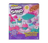 Kinetic Sand, Sabbia Cinetica, Laboratorio di Pasticceria Unicorni, 3+ Anni | Sabbia Verde Acqua Luccicante e Rosa Neon, Spatola Stampi Rullo e Formine, Motricità Fine, Gioco Sensoriale, Dai 3 Anni
