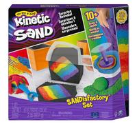 Kinetic Sand, Sandisfactory Set with 2lbs of Colored And Black, Includes Over 10 Tools, Made with Natural Sand, Play Sand Sensory Toys for Kids Aged 3 And Up