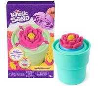 Kinetic Sand SquishBlossom, Set con 227 g di Sabbia Giallo e Rosa Neon, Vaso e F