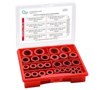 KINETICS LINE Set di 400 Guarnizioni Piatte in Vulkanite (3/8 Pollice a 1 Pollice) 7 Tipi Guarnizioni in Fibra Rosse Ideali per Pompe, Isolatori, Motori (Fino a 110°C)