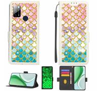 Kinetijy Custodia Comaptibile per Qubo X668 Case Custodia Cover Supporto Premium in PU[con Pellicola Protettiva HD con durezza 9H] [Blocco RFID][Paillettes Dorate + Brillanti] LPT-YL