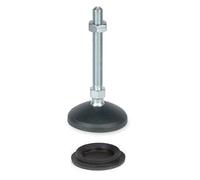 KINETIK MSystem Supporto M10 - KM.SF5A - Piedino snodato Ø 50 mm con cuscinetto in gomma nel poggiapiedi, regolabile in altezza, livellabile, orientabile, filettatura M10 x 90 mm, acciaio zincato