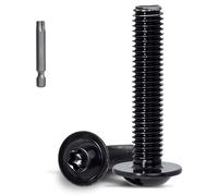 KINETOX 10 viti a testa bombata con flangia M8 x 60 mm Torx nere, in acciaio inox A2 V2A, viti a testa piatta, viti per macchine, per case PC, accessori per biciclette e riparazioni domestiche con bit