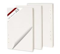 KINETOX Confezione da 3 fogli di carta bianca A5, 180 fogli di carta bianca, raccoglitore ad anelli a 6 anelli, inserto di ricambio per planner, quaderni, diari, album da disegno, planner