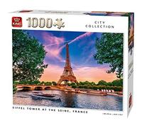 KING 55851 - Puzzle da 1000 pezzi con torre Eiffel alla senna a colori, 68 x 49 cm