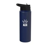 King Alex Crown - Nome personalizzato Compleanno #1 Vincitore Stainless Steel Insulated Water Bottle