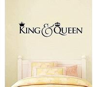 King And Queen Wall Stickers Home Decor Mobile San Valentino Decorazione Camera Da Letto Bambini Ragazzi Camera Adesivo Murale Carta Da Parati 57X80Cm