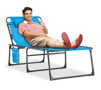 KING BIRD Teslin - Sedia a sdraio per abbronzatura in spiaggia, supporto a 5 posizioni 136 kg, regolabile, reclinabile, portatile, per piscina, patio, prato, campeggio, prendere il sole, lettura, ad