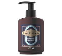 King C Gillette Crema Idratante Barba E Viso Con Vitamina B3 E Olio Di Argan, Ammorbidisce La Pelle e La Barba Incolta Crema Idratante Per Uomo, 100ml