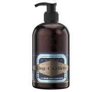 King C Gillette Detergente Barba, Detergente Viso e Capelli Da Uomo 3in1, Con Un Tocco D' Acqua Di Cocco E Olio Di Avocado Per Detergere, Idratare e Rinfrescare Viso, Capelli e Pelle, Da 350 Ml