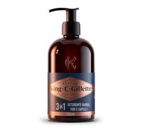 King C. Gillette Detergente Viso Uomo 3 in 1, Sapone Barba, Viso e Capelli, Pulizia e Freschezza, Profumazione King C., Cura della Barba, Idea Regalo Uomo