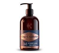 King C Gillette DETERGENTE VISO UOMO 3 In 1 Sapone BARBA VISO e CAPELLI Pulizia