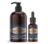 King C. Gillette Kit Barba Uomo, con Olio Barba Uomo e Detergente Viso Uomo e Ba